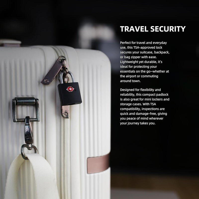 UP Security TSA Locks for Luggage with Keys, Travel Luggage Locks TSA Approved 4 Pack, Small Padlock with Key, Keyed Alike Mini Padlock for Suitcase, Backpack, Bag, Zipper, Case, Box, Small Locker - Image 5